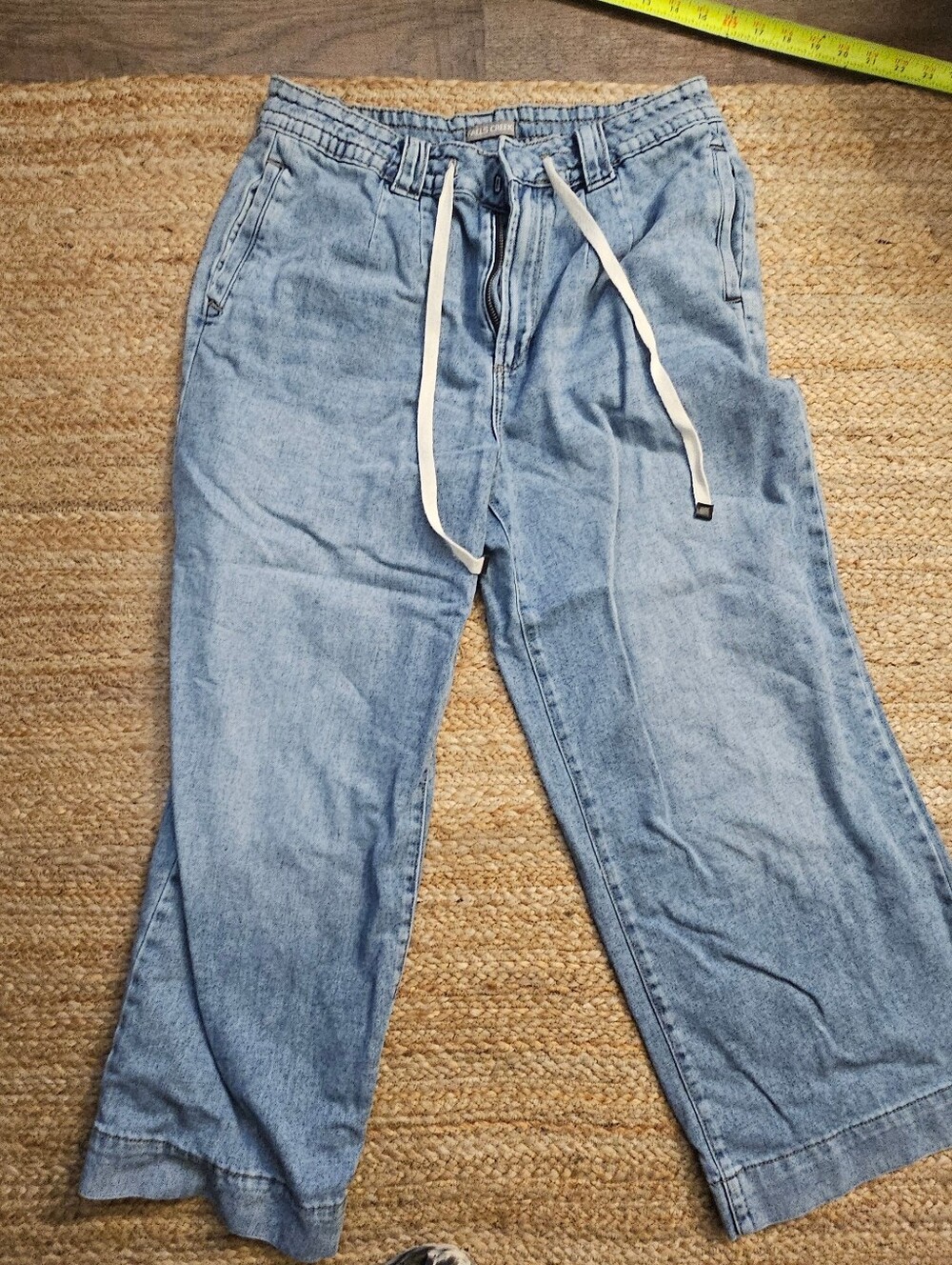 Falls Creek Light Blue Women's Boyfriend Drawstring Jeans